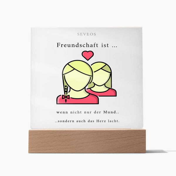 SEVEOS "Bestfriends" - Moderne Acrylplakette mit Grafik und LED Option