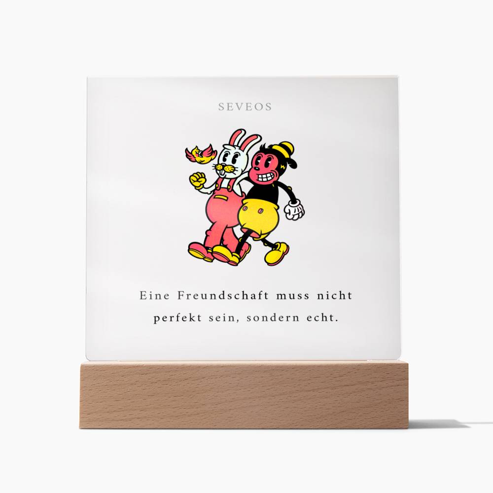 Freundschaftsplakette - Moderne Acrylplakette mit Grafik und LED Option