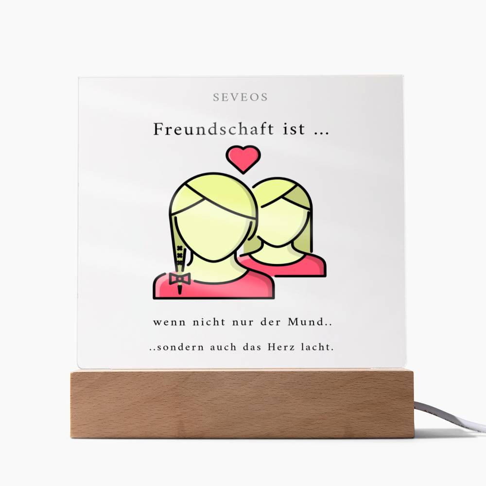 SEVEOS "Bestfriends" - Moderne Acrylplakette mit Grafik und LED Option