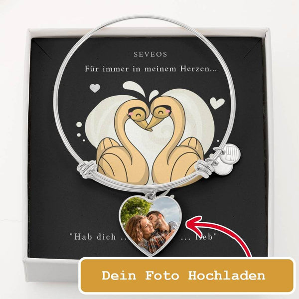 SEVEOS Herzchenarmband - Personalisierbarer Armreif mit Bild und Gravur